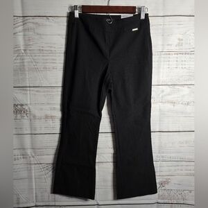 NWT T Tahari Black Crop Flare Pull On Capris Women Size XS